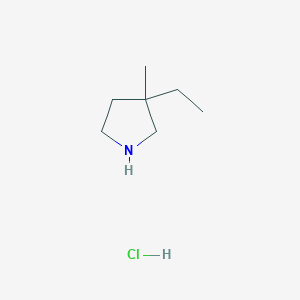 molecular formula C7H16ClN B1487370 3-Ethyl-3-methylpyrrolidine hydrochloride CAS No. 2206969-73-3