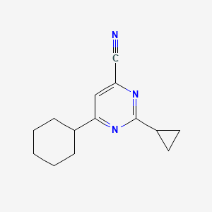 6-Cyclohexyl-2-cyclopropylpyrimidine-4-carbonitrile