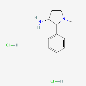 molecular formula C11H18Cl2N2 B1487373 1-Methyl-2-phenyl-3-pyrrolidinamine dihydrochloride CAS No. 2206822-75-3