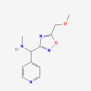 1-(5-(methoxymethyl)-1,2,4-oxadiazol-3-yl)-N-methyl-1-(pyridin-4-yl)methanamine