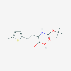 molecular formula C14H21NO4S B14873794 2-((Tert-butoxycarbonyl)amino)-4-(5-methylthiophen-2-yl)butanoic acid 