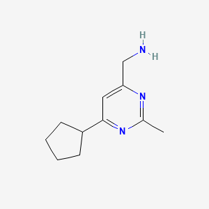 molecular formula C11H17N3 B14873837 (6-Cyclopentyl-2-methylpyrimidin-4-yl)methanamine 