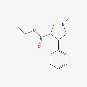 molecular formula C14H19NO2 B14873842 Ethyl 1-methyl-4-phenylpyrrolidine-3-carboxylate 