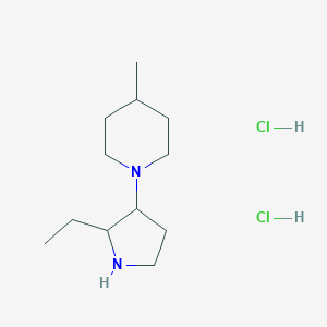 molecular formula C12H26Cl2N2 B1487385 1-(2-Ethyl-3-pyrrolidinyl)-4-methylpiperidine dihydrochloride CAS No. 2206243-40-3