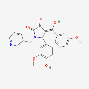 molecular formula C25H22N2O6 B14873850 3-hydroxy-5-(4-hydroxy-3-methoxyphenyl)-4-(3-methoxybenzoyl)-1-(pyridin-3-ylmethyl)-1H-pyrrol-2(5H)-one 