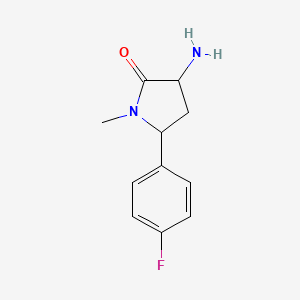 molecular formula C11H13FN2O B14873855 3-Amino-5-(4-fluorophenyl)-1-methylpyrrolidin-2-one 