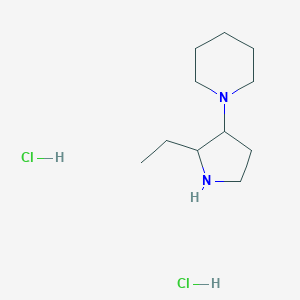 B1487386 1-(2-Ethyl-3-pyrrolidinyl)piperidine dihydrochloride CAS No. 2206822-12-8