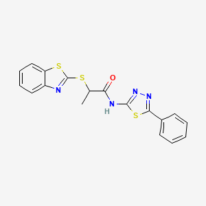 2-(1,3-benzothiazol-2-ylsulfanyl)-N-(5-phenyl-1,3,4-thiadiazol-2-yl)propanamide