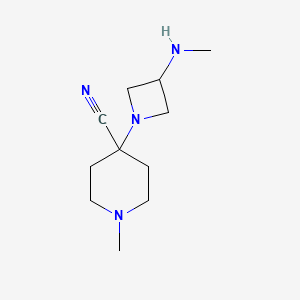 molecular formula C11H20N4 B14873909 1-Methyl-4-(3-(methylamino)azetidin-1-yl)piperidine-4-carbonitrile 