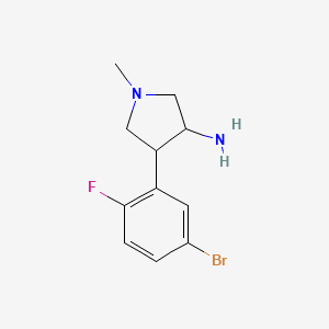 4-(5-Bromo-2-fluorophenyl)-1-methylpyrrolidin-3-amine