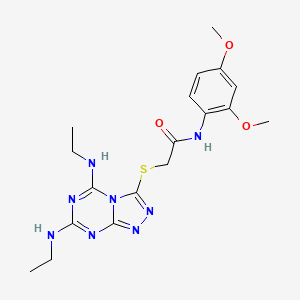 2-{[5,7-bis(ethylamino)[1,2,4]triazolo[4,3-a][1,3,5]triazin-3-yl]sulfanyl}-N-(2,4-dimethoxyphenyl)acetamide