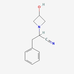 2-(3-Hydroxyazetidin-1-yl)-3-phenylpropanenitrile