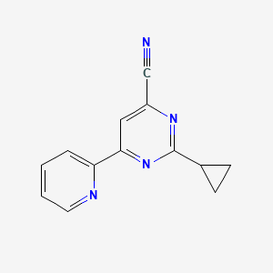 2-Cyclopropyl-6-(pyridin-2-yl)pyrimidine-4-carbonitrile