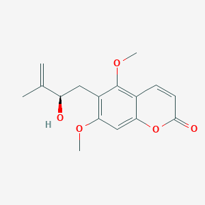 molecular formula C16H18O5 B14874038 6-[(2R)-2-hydroxy-3-methylbut-3-enyl]-5,7-dimethoxychromen-2-one 