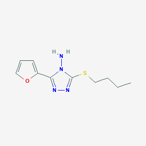 molecular formula C10H14N4OS B14874135 3-(butylthio)-5-(furan-2-yl)-4H-1,2,4-triazol-4-amine 