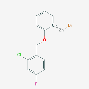 molecular formula C13H9BrClFOZn B14874166 2-(2-Chloro-4-fluorobenZyloxy)phenylZinc bromide 