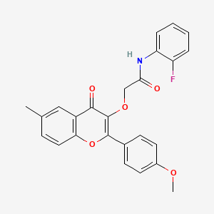 N-(2-fluorophenyl)-2-((2-(4-methoxyphenyl)-6-methyl-4-oxo-4H-chromen-3-yl)oxy)acetamide