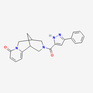 3-(3-phenyl-1H-pyrazole-5-carbonyl)-3,4,5,6-tetrahydro-1H-1,5-methanopyrido[1,2-a][1,5]diazocin-8(2H)-one