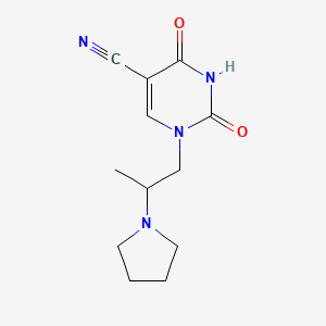 molecular formula C12H16N4O2 B14874207 2,4-Dioxo-1-(2-(pyrrolidin-1-yl)propyl)-1,2,3,4-tetrahydropyrimidine-5-carbonitrile 