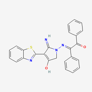 (E)-5-amino-4-(benzo[d]thiazol-2-yl)-1-((2-oxo-1,2-diphenylethylidene)amino)-1H-pyrrol-3(2H)-one