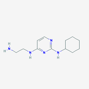 molecular formula C12H21N5 B14874267 N4-(2-aminoethyl)-N2-cyclohexylpyrimidine-2,4-diamine 