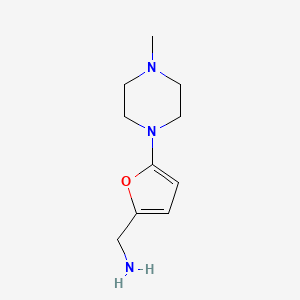 molecular formula C10H17N3O B14874293 (5-(4-Methylpiperazin-1-yl)furan-2-yl)methanamine 