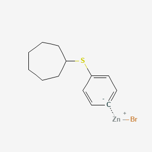 molecular formula C13H17BrSZn B14874343 4-CycloheptylthiophenylZinc bromide 