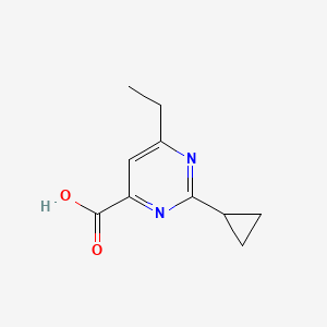 molecular formula C10H12N2O2 B14874346 2-Cyclopropyl-6-ethylpyrimidine-4-carboxylic acid 