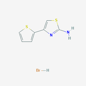 molecular formula C7H7BrN2S2 B14874385 4-(Thiophen-2-yl)-1,3-thiazol-2-amine hydrobromide 