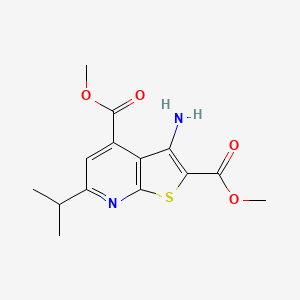 molecular formula C14H16N2O4S B14874392 Dimethyl 3-amino-6-isopropylthieno[2,3-b]pyridine-2,4-dicarboxylate 