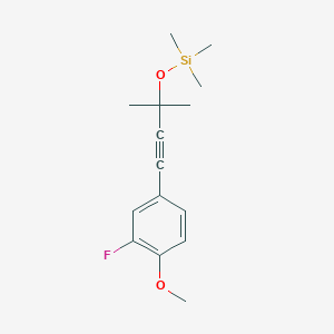 molecular formula C15H21FO2Si B14874420 [3-(3-Fluoro-4-methoxy-phenyl)-1,1-dimethyl-prop-2-ynyloxy]-trimethyl-silane 