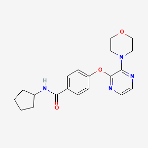 N-cyclopentyl-4-[(3-morpholin-4-ylpyrazin-2-yl)oxy]benzamide