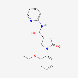 molecular formula C18H19N3O3 B14874512 1-(2-ethoxyphenyl)-5-oxo-N-(pyridin-2-yl)pyrrolidine-3-carboxamide 