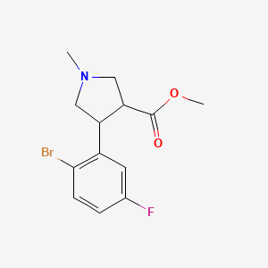 Methyl 4-(2-bromo-5-fluorophenyl)-1-methylpyrrolidine-3-carboxylate