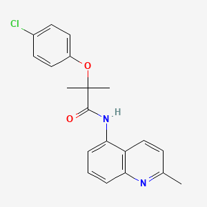 2-(4-chlorophenoxy)-2-methyl-N-(2-methylquinolin-5-yl)propanamide