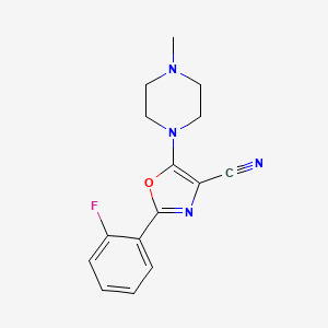 2-(2-Fluorophenyl)-5-(4-methylpiperazin-1-yl)-1,3-oxazole-4-carbonitrile