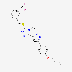 9-(4-Butoxyphenyl)-3-((3-(trifluoromethyl)benzyl)thio)pyrazolo[1,5-a][1,2,4]triazolo[3,4-c]pyrazine