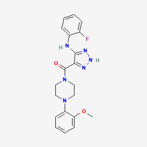 (5-((2-fluorophenyl)amino)-1H-1,2,3-triazol-4-yl)(4-(2-methoxyphenyl)piperazin-1-yl)methanone