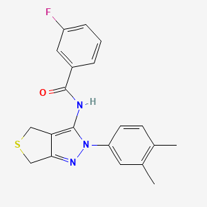 N-(2-(3,4-dimethylphenyl)-4,6-dihydro-2H-thieno[3,4-c]pyrazol-3-yl)-3-fluorobenzamide