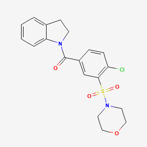 molecular formula C19H19ClN2O4S B14874725 (4-Chloro-3-(morpholinosulfonyl)phenyl)(indolin-1-yl)methanone 