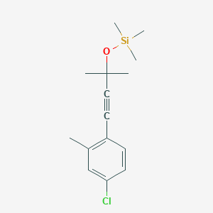 molecular formula C15H21ClOSi B14874726 [3-(4-Chloro-2-methyl-phenyl)-1,1-dimethyl-prop-2-ynyloxy]-trimethyl-silane 