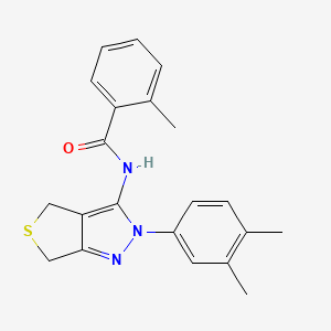 N-(2-(3,4-dimethylphenyl)-4,6-dihydro-2H-thieno[3,4-c]pyrazol-3-yl)-2-methylbenzamide