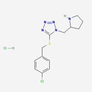 B1487477 5-{[(4-chlorophenyl)methyl]sulfanyl}-1-(pyrrolidin-2-ylmethyl)-1H-1,2,3,4-tetrazole hydrochloride CAS No. 1209836-44-1