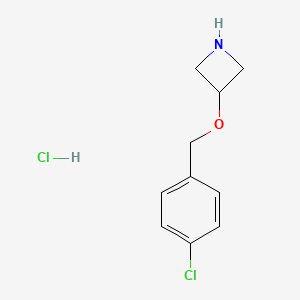molecular formula C10H13Cl2NO B1487479 3-[(4-氯苄基)氧基]氮杂环丁烷盐酸盐 CAS No. 897019-60-2