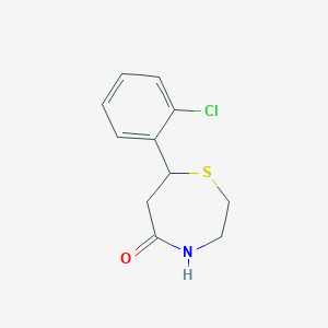 molecular formula C11H12ClNOS B14874813 7-(2-Chlorophenyl)-1,4-thiazepan-5-one 