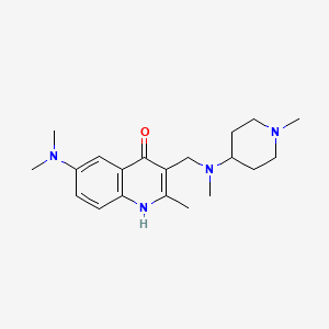 molecular formula C20H30N4O B14874817 6-(Dimethylamino)-2-methyl-3-((methyl(1-methylpiperidin-4-yl)amino)methyl)quinolin-4-ol 