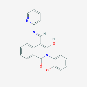 (Z)-2-(2-methoxyphenyl)-4-((pyridin-2-ylamino)methylene)isoquinoline-1,3(2H,4H)-dione