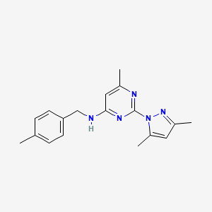 molecular formula C18H21N5 B14874850 2-(3,5-dimethyl-1H-pyrazol-1-yl)-6-methyl-N-(4-methylbenzyl)pyrimidin-4-amine 