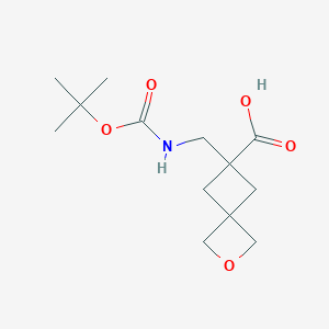 molecular formula C13H21NO5 B14874857 6-(((Tert-butoxycarbonyl)amino)methyl)-2-oxaspiro[3.3]heptane-6-carboxylic acid 