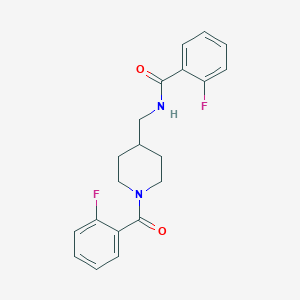 molecular formula C20H20F2N2O2 B14874871 2-fluoro-N-((1-(2-fluorobenzoyl)piperidin-4-yl)methyl)benzamide 